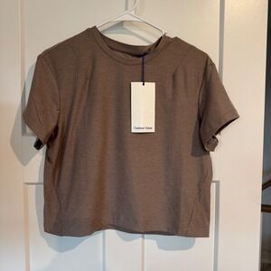 Outdoor Voices CloudKnit Tee Driftwood Heather Brown Womens Size S NWT